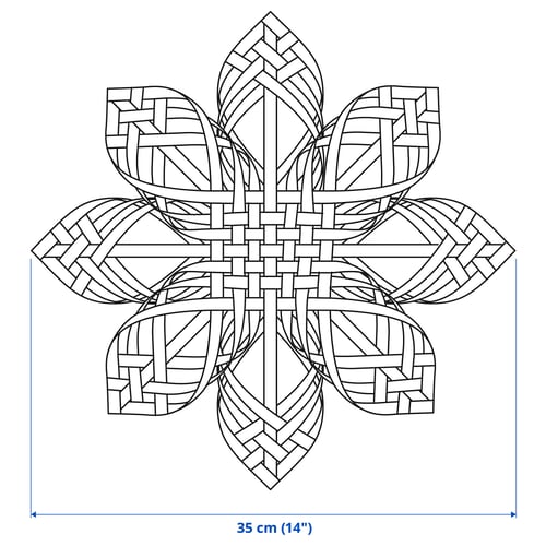 STRÅLA Pantalla para lámpara, bambú, 35 cm