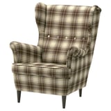 STRANDMON Sillón orejero, Talliden beige-marrón