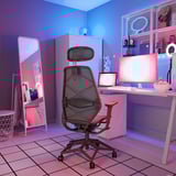 STYRSPEL Silla gaming, gris oscuro/gris