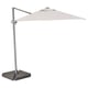 Paraguas SVALÖN: blanco, capota rectangular en brazo basculante, soporte gris, tejido ajustable con protección UV.