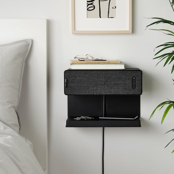 SYMFONISK altavoz wifi balda, negro inteligente/Gen 2 - IKEA