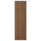 Puerta de panel de madera marrón con acabado liso en nogal.