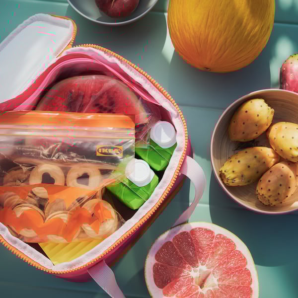 TOFSAND Bolsa refrigeración, rosa/naranja, 26x19x19 cm