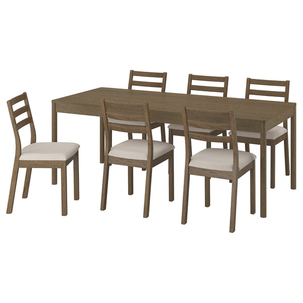Elegante juego de comedor de 5 piezas con mesa con acabado en roble y sillas acolchadas. Diseño clásico, construcción robusta en madera.