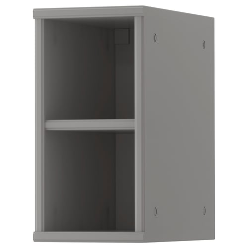 Armario abierto gris TORNVIKEN con estante, diseño moderno, material de tablero de fibra para almacenamiento que ahorra espacio.