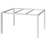 Estructura de mesa metálica TORSBY, cromada, elegante, diseño rectangular con cuatro patas y travesaños.