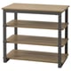 Opción: Consola TRÄKUMLA, marrón claro, metal y madera, rectangular, 4 estantes.