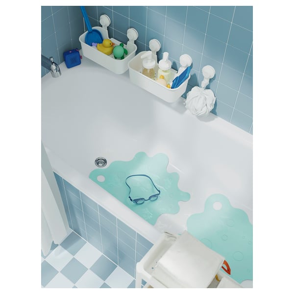 TRAMPSJÖN Alfombrilla de baño, turquesa claro, 43x43 cm