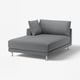 UPPÅKRA Funda chaiselongue izquierdo, Johanneshov gris oscuro