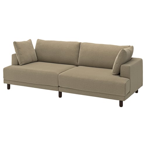 UPPÅKRA Sofá modular 3 plazas, Johanneshov marrón/beige