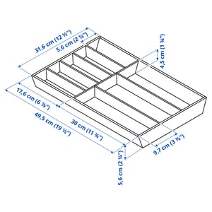 Bandeja Para Cubiertos De Bambú Ajustable - Organizador De Cajón De Cocina, 33.5 X 28 Cm (expandible A 45 Cm)