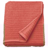Toalla VÅGSJÖN naranja brillante, doblada, 100% algodón, suave, absorbente, textura acanalada.