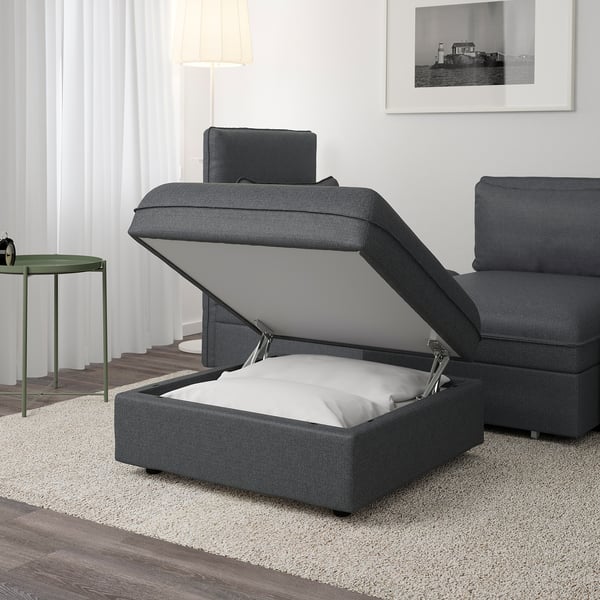 VALLENTUNA Módulo asiento con almacenaje, Hillared gris oscuro - IKEA