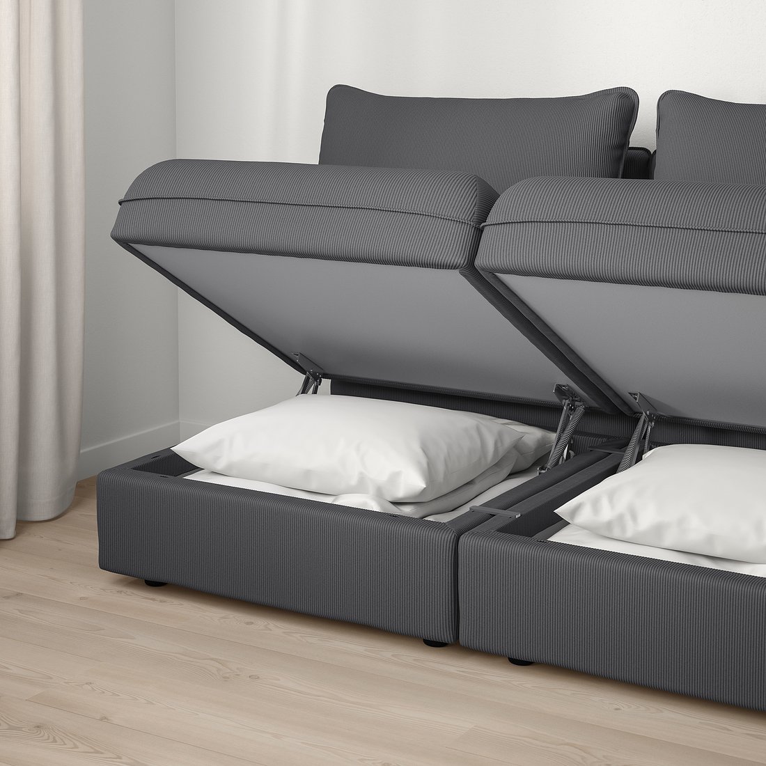 VALLENTUNA Sofá modular 2 plazas con almacenaje/Kelinge antracita IKEA