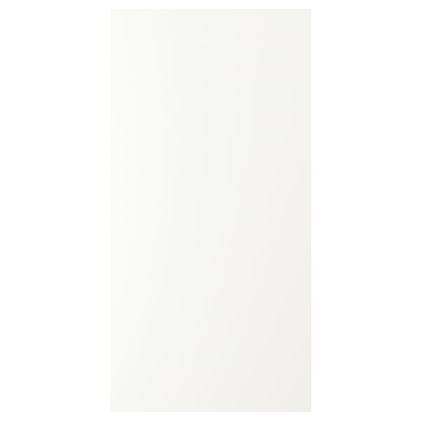 Una caja rectangular blanca lisa, que representa los frentes de los armarios de cocina VALLSTENA.