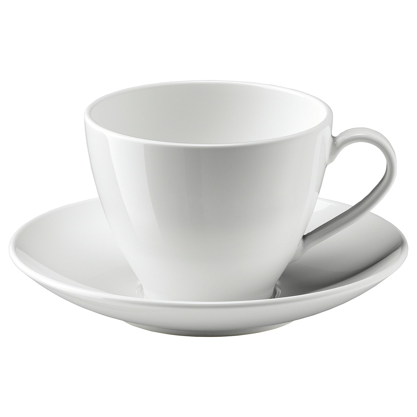 VÄRDERA Taza de té con plato, blanco - IKEA