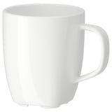 Taza de porcelana blanca VÄRDERA. Forma clásica, mango robusto.