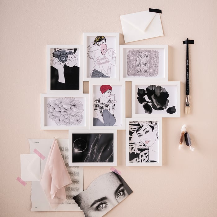 VÄXBO marco 8 fotos, blanco, 13x18 cm IKEA