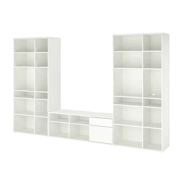 VIHALS mueble TV con almacenaje, blanco, 337x37x200 cm - IKEA