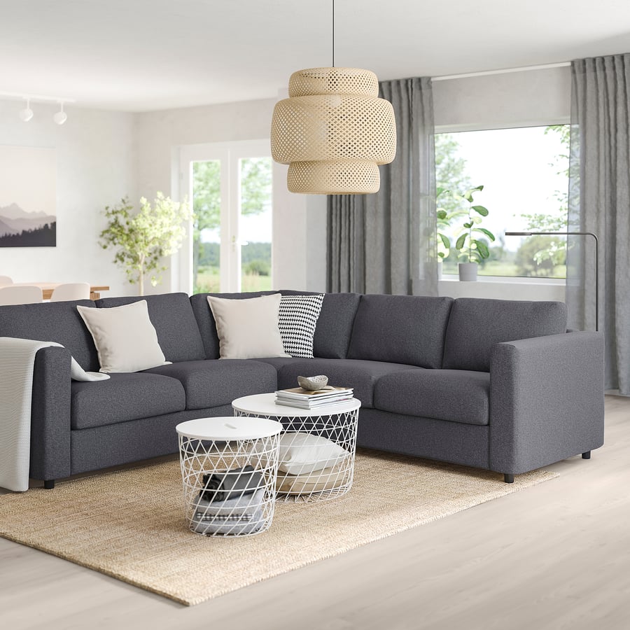 VIMLE Sofá rinconera de 4 plazas - Gunnared gris - IKEA