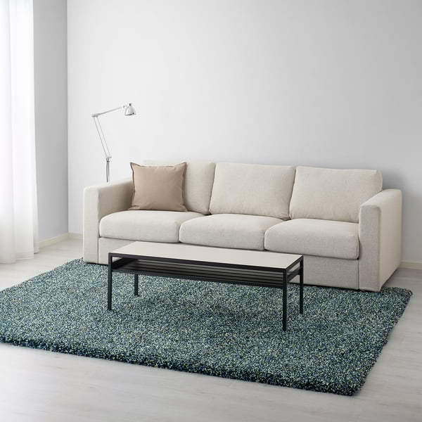 VINDUM Alfombra, pelo largo, azul verde azulado, 200x270 cm - IKEA