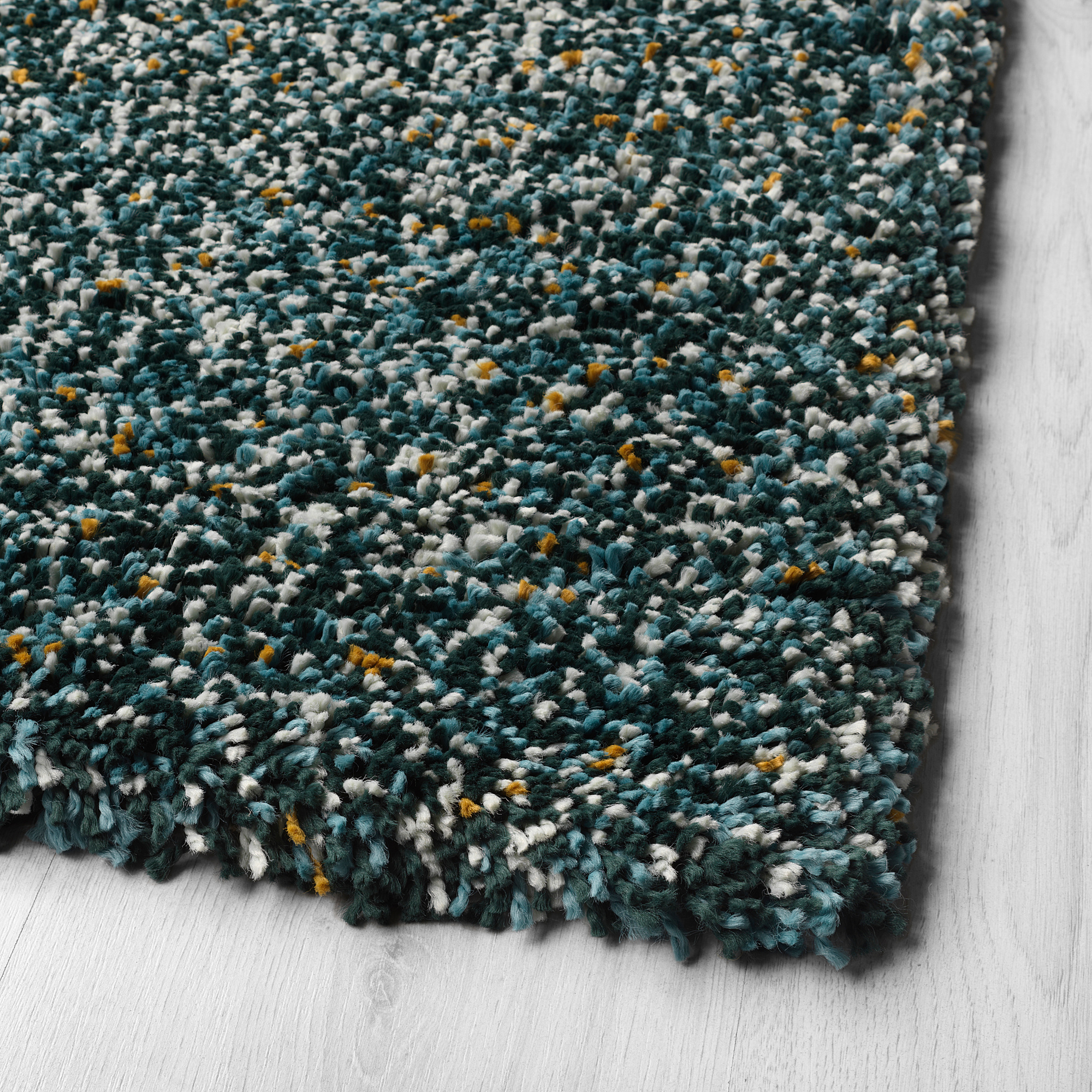 VINDUM Alfombra, pelo largo, azul verde azulado, 133x180 cm - IKEA