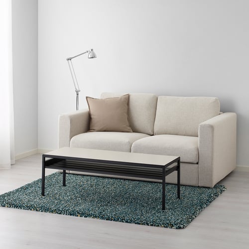 VINDUM Alfombra, pelo largo, azul verde azulado, 133x180 cm - IKEA