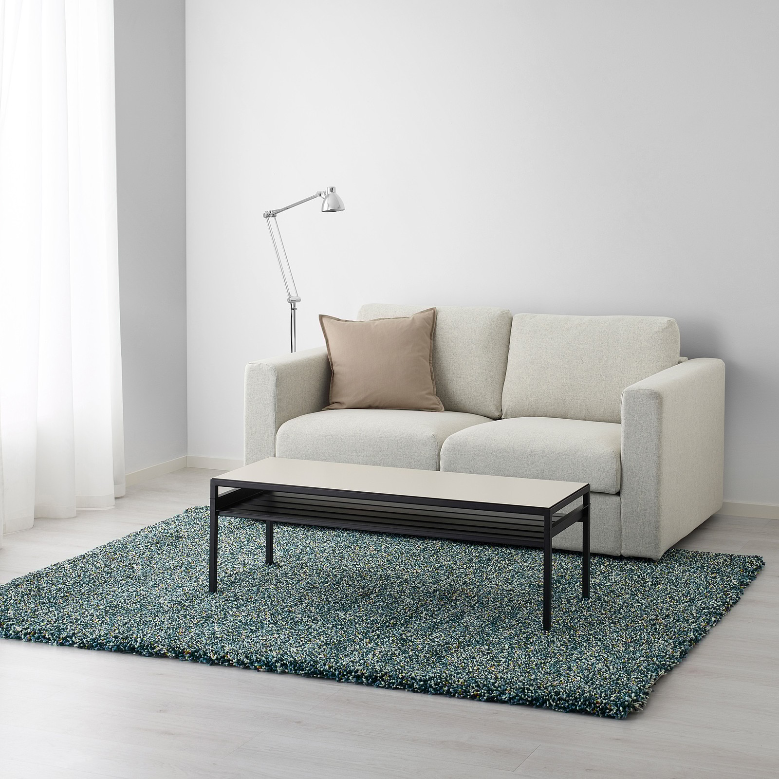 VINDUM Alfombra, pelo largo, azul verde azulado, 170x230 cm - IKEA