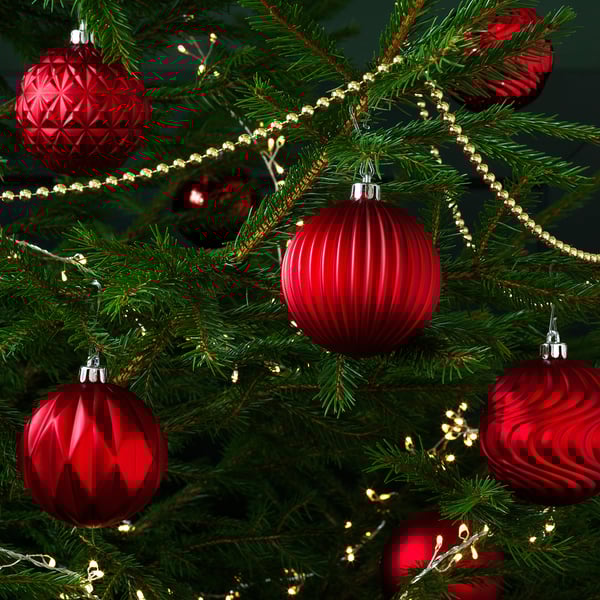 vinter 2020 bola arbol navidad rojo 8 cm