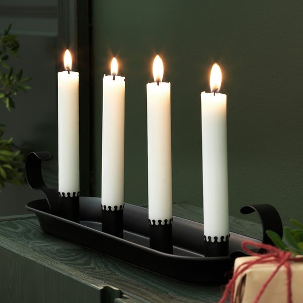 VINTER 2020 Candelabro para 4 velas - negro - IKEA