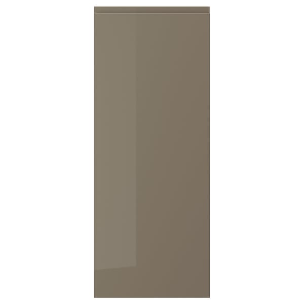 Puerta VOXTORP: marrón grisáceo oscuro, acabado brillante, lisa, rectangular.