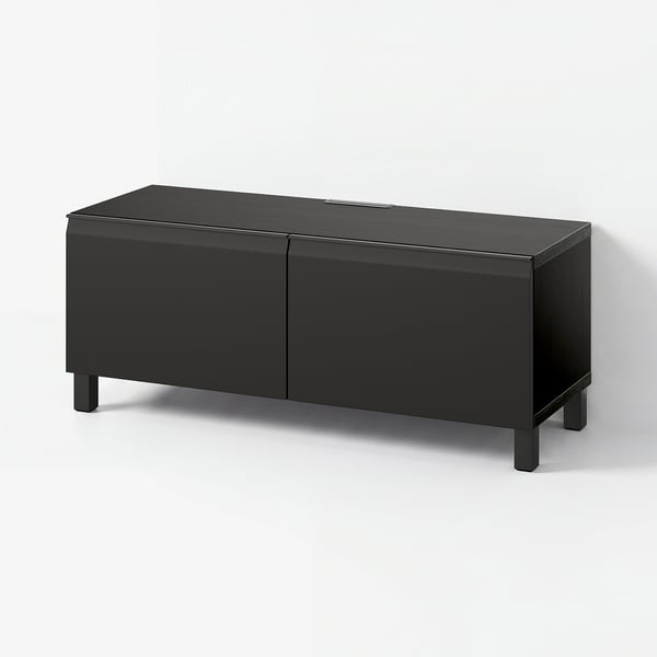BESTÅ TB altzaria ateekin, beltza-marroia/Hammarsmed/Stubbarp antrazita, 120x42x48 cm