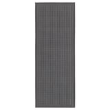 BRYNDUM angeluzuzen grisa den BRYNDUM errektangelu-formako sukaldeko alfombrilla bat, azal ehunduraduna eta poliester birziklatuzko materiala dituena.