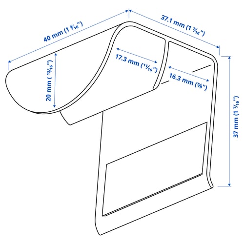 Produktuaren neurridun ilustrazioa: DRAGSMARK.