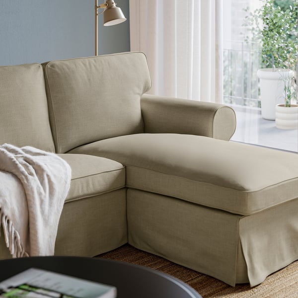 EKTORP 3 eserlekuko izkinako sofa, Hemmesta beix argia