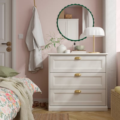 FÅGELFJÄLLET 3 tiraderadun komoda, hezurra, 82x51x78 cm