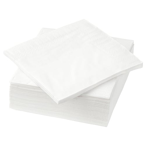 FANTASTISK paper zurizko eskuzapi pila bat. Kontu handiz tolestuta daude, forma karratua dute eta diseinu ehundua dute.