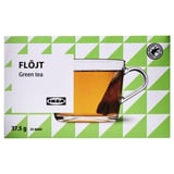 IKEA FLÖJT te-kutxa berdea, 25 te-poltsatxo, 37. 5G, diseinu geometriko berdea.