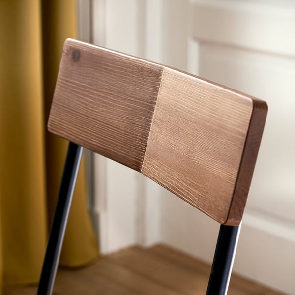 GRÖTÅN / GRÖTÅN Mahaia 4 aulkirekin, pinua tindu marroia/Tibbleby beix iluna, 105 cm