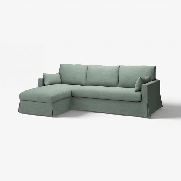 HYLTARP Est., 3 eser. sofa ch. lon., ezk., Hemmesta berde grisaxka