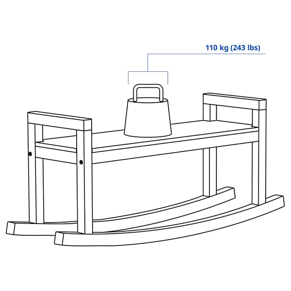 IKEA PS 2026 Bankua, pinua berniz kolorgea, 127 cm