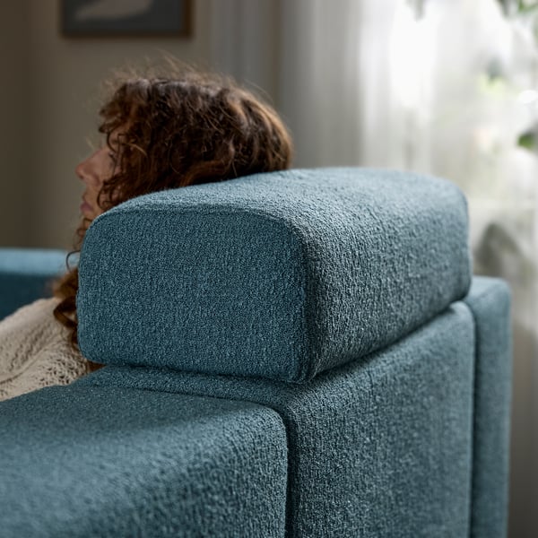 JÄTTEBO 2,5 eserl. sofa chaise longuearekin, ezkerra buru-euskarriekin/Axvall urdin grisaxka iluna