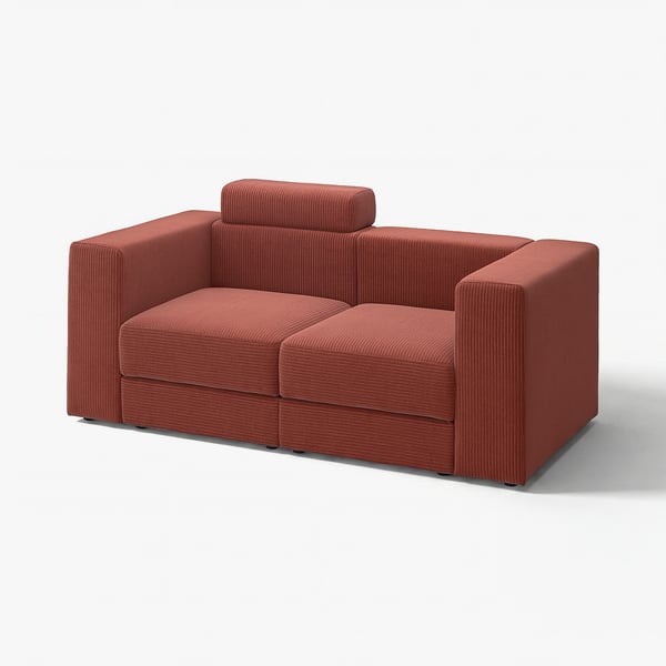 JÄTTEBO 2 eserlekuko modulu-sofa, buru-euskarriekin/Samsala marroi gorrixka