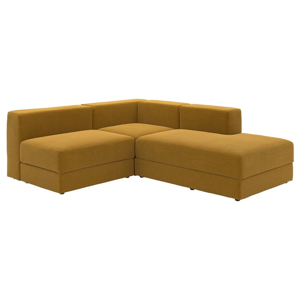 JÄTTEBO L-Sofa 2,5 eserlek. eta etzaulki, eskuina/Samsala urrezko marroia