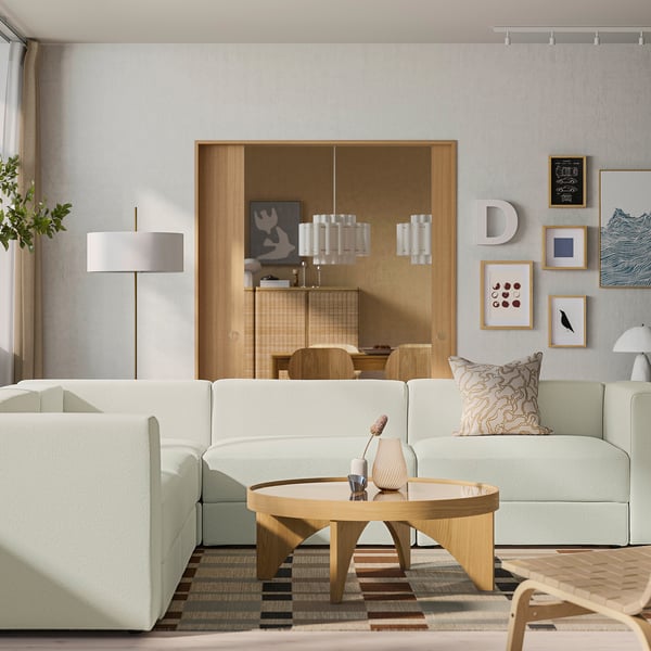 JÄTTEBO L-Sofa 6 eserlekurekin, Axvall hezurra