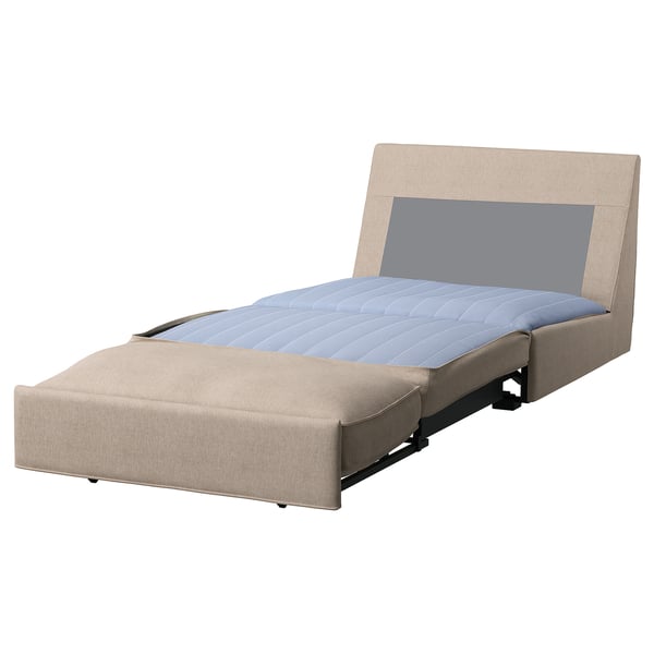 Sofa ohe KIVIK beige, dotore eta trinkoa, kuxin gris argia, kotoi-poliester ehunez tapizatua.
