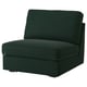 Sofa KIVIK, berde iluna, plaza 1, diseinu dotore eta karratua, oihalezko zorroa, sofa ohe eraigarri.