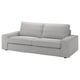 Sofa KIVIK, gris argia, diseinu garbia, akoltxatua, beso-euskarri baxuak, erosoak.