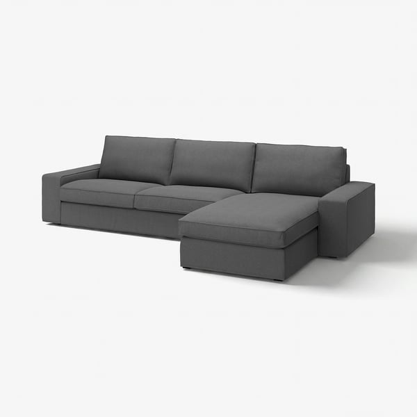 KIVIK 4 eserlekuko sofa chaise longuearek, Tallmyra grisa