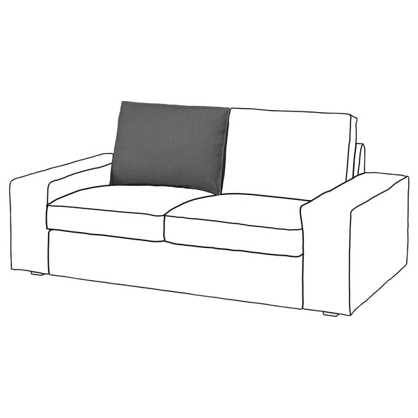 KIVIK sofa zuri bat, kutun gris ilun bakarrarekin.